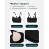imageThin Spaghetti Strap Sports Bra for Women  Medium Support Buttery Soft Scoop Neck Workout Yoga Bras  FlexFlowBlack