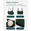 imageThin Spaghetti Strap Sports Bra for Women  Medium Support Buttery Soft Scoop Neck Workout Yoga Bras  FlexFlowPine Green