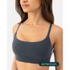 imageThin Spaghetti Strap Sports Bra for Women  Medium Support Buttery Soft Scoop Neck Workout Yoga Bras  FlexFlowThunder