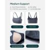 imageThin Spaghetti Strap Sports Bra for Women  Medium Support Buttery Soft Scoop Neck Workout Yoga Bras  FlexFlowThunder