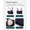 imageThin Spaghetti Strap Sports Bra for Women  Medium Support Buttery Soft Scoop Neck Workout Yoga Bras  FlexFlowTwilight