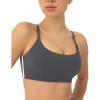 imageThin Spaghetti Strap Sports Bra for Women  Medium Support Buttery Soft Scoop Neck Workout Yoga Bras  FlexFlowThunder