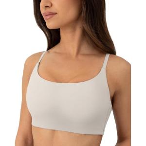 imageThin Spaghetti Strap Sports Bra for Women  Medium Support Buttery Soft Scoop Neck Workout Yoga Bras  FlexFlowMoon