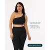 imageAsymmetrical Sports One Shoulder Bra for Women  Low Support One Strap Bra Workout Top Removable Pads  FlexFlowBlack