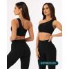 imageAsymmetrical Sports One Shoulder Bra for Women  Low Support One Strap Bra Workout Top Removable Pads  FlexFlowBlack