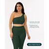 imageAsymmetrical Sports One Shoulder Bra for Women  Low Support One Strap Bra Workout Top Removable Pads  FlexFlowPine Green