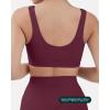 imageButtery Soft Sports Bras for Women  High Support Low Scoop Neck U Back Padded Yoga Gym Workout Bra  FlexFlowBordeaux
