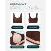 imageButtery Soft Sports Bras for Women  High Support Low Scoop Neck U Back Padded Yoga Gym Workout Bra  FlexFlowCocoa