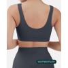 imageButtery Soft Sports Bras for Women  High Support Low Scoop Neck U Back Padded Yoga Gym Workout Bra  FlexFlowThunder