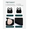 imageCriss Cross Back High Impact Sports Bras for Women  High Support Scoop Neck Padded Workout Bra  FlexFlowBlack