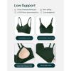 imageCrossOver Sports Bra for Women  Low Support Adjustable Cami Straps Cross Front Workout Yoga Bras  FlexFlowPine Green
