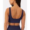 imageCurve Hem Scoop Neck Sports Bra for Women  Medium Support Buttery Soft Low Cut Workout Yoga Bras  FlexFlowTwilight