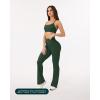 imageHigh Waisted Flare Leggings for Women  Buttery Soft Bell Bottom Workout Flared Wide Leg Yoga Pants  FlexFlowPine Green