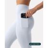 imageLeggings with Pockets  Compressive High Waisted Butt Sculpting Womens Full Length Workout Pants  HiPerformSilver