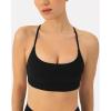 imageOpen Back Strappy Yoga Workout Bras for Women  Low Support CrissCross Sports Gym Bra Removable Pads  FlexFlowBlack