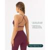 imageOpen Back Strappy Yoga Workout Bras for Women  Low Support CrissCross Sports Gym Bra Removable Pads  FlexFlowBordeaux
