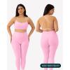 imageOpen Back Strappy Yoga Workout Bras for Women  Low Support CrissCross Sports Gym Bra Removable Pads  FlexFlowBubblegum