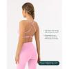 imageOpen Back Strappy Yoga Workout Bras for Women  Low Support CrissCross Sports Gym Bra Removable Pads  FlexFlowBubblegum