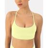 imageOpen Back Strappy Yoga Workout Bras for Women  Low Support CrissCross Sports Gym Bra Removable Pads  FlexFlowLemonade