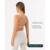 imageOpen Back Strappy Yoga Workout Bras for Women  Low Support CrissCross Sports Gym Bra Removable Pads  FlexFlowMoon
