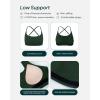 imageOpen Back Strappy Yoga Workout Bras for Women  Low Support CrissCross Sports Gym Bra Removable Pads  FlexFlowPine Green