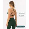 imageOpen Back Strappy Yoga Workout Bras for Women  Low Support CrissCross Sports Gym Bra Removable Pads  FlexFlowPine Green
