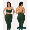 imageOpen Back Strappy Yoga Workout Bras for Women  Low Support CrissCross Sports Gym Bra Removable Pads  FlexFlowPine Green