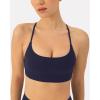 imageOpen Back Strappy Yoga Workout Bras for Women  Low Support CrissCross Sports Gym Bra Removable Pads  FlexFlowTwilight
