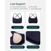 imageOpen Back Strappy Yoga Workout Bras for Women  Low Support CrissCross Sports Gym Bra Removable Pads  FlexFlowTwilight