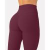 imagePilates Crossover Leggings for Women  Buttery Soft High Waisted V Cut Cross Waist Workout Yoga Pants  FlexFlowBordeaux
