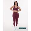 imagePilates Crossover Leggings for Women  Buttery Soft High Waisted V Cut Cross Waist Workout Yoga Pants  FlexFlowBordeaux