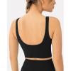 imageScoop Workout Tank Top with Built in Bra for Women  Medium Support Longline Yoga Sports Shelf Bra Top FlexFlowBlack