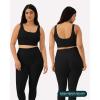 imageScoop Workout Tank Top with Built in Bra for Women  Medium Support Longline Yoga Sports Shelf Bra Top FlexFlowBlack