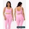 imageScoop Workout Tank Top with Built in Bra for Women  Medium Support Longline Yoga Sports Shelf Bra Top FlexFlowBubblegum