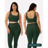 imageScoop Workout Tank Top with Built in Bra for Women  Medium Support Longline Yoga Sports Shelf Bra Top FlexFlowPine Green