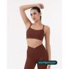 imageYoga Racerback Bras for Women  Buttery Soft Low Support Scoop Neck YBack Thin Strap Sports Bra  FlexFlowChocolate