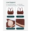imageYoga Racerback Bras for Women  Buttery Soft Low Support Scoop Neck YBack Thin Strap Sports Bra  FlexFlowChocolate