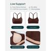 imageYoga Racerback Bras for Women  Buttery Soft Low Support Scoop Neck YBack Thin Strap Sports Bra  FlexFlowCocoa