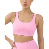 imageButtery Soft Sports Bras for Women  High Support Low Scoop Neck U Back Padded Yoga Gym Workout Bra  FlexFlowBubblegum