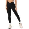imagePilates Crossover Leggings for Women  Buttery Soft High Waisted V Cut Cross Waist Workout Yoga Pants  FlexFlowBlack