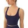 imageScoop Workout Tank Top with Built in Bra for Women  Medium Support Longline Yoga Sports Shelf Bra Top FlexFlowTwilight