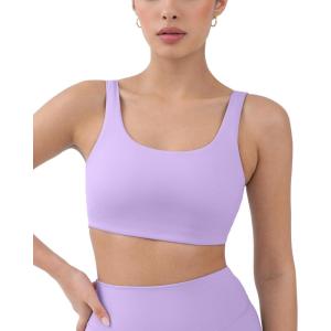 imageButtery Soft Sports Bras for Women  High Support Low Scoop Neck U Back Padded Yoga Gym Workout Bra  FlexFlowLilac
