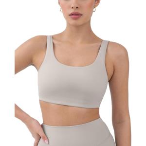 imageButtery Soft Sports Bras for Women  High Support Low Scoop Neck U Back Padded Yoga Gym Workout Bra  FlexFlowMoon