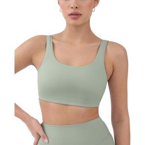 imageButtery Soft Sports Bras for Women  High Support Low Scoop Neck U Back Padded Yoga Gym Workout Bra  FlexFlowSage