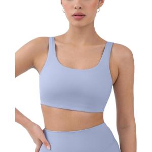 imageButtery Soft Sports Bras for Women  High Support Low Scoop Neck U Back Padded Yoga Gym Workout Bra  FlexFlowSeabreeze