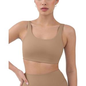 imageButtery Soft Sports Bras for Women  High Support Low Scoop Neck U Back Padded Yoga Gym Workout Bra  FlexFlowSienna