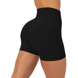 imageButtery Soft Yoga Workout Shorts for Women  High Waisted Butt Sculpting 4quot ampamp 6quot Gym Biker Shorts  FlexFlowBlack
