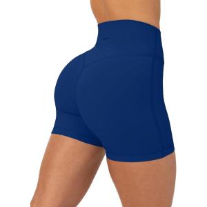 imageButtery Soft Yoga Workout Shorts for Women  High Waisted Butt Sculpting 4quot ampamp 6quot Gym Biker Shorts  FlexFlowIndigo