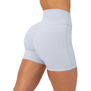 imageButtery Soft Yoga Workout Shorts for Women  High Waisted Butt Sculpting 4quot ampamp 6quot Gym Biker Shorts  FlexFlowSilver