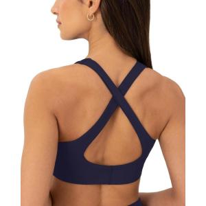 imageCriss Cross Back High Impact Sports Bras for Women  High Support Scoop Neck Padded Workout Bra  FlexFlowTwilight